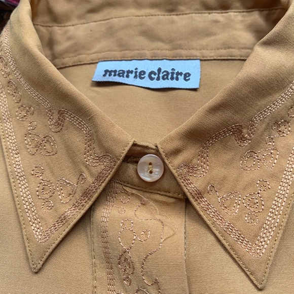 Vintage mustard blouse with cute collar ✨ - Picture 4 of 4